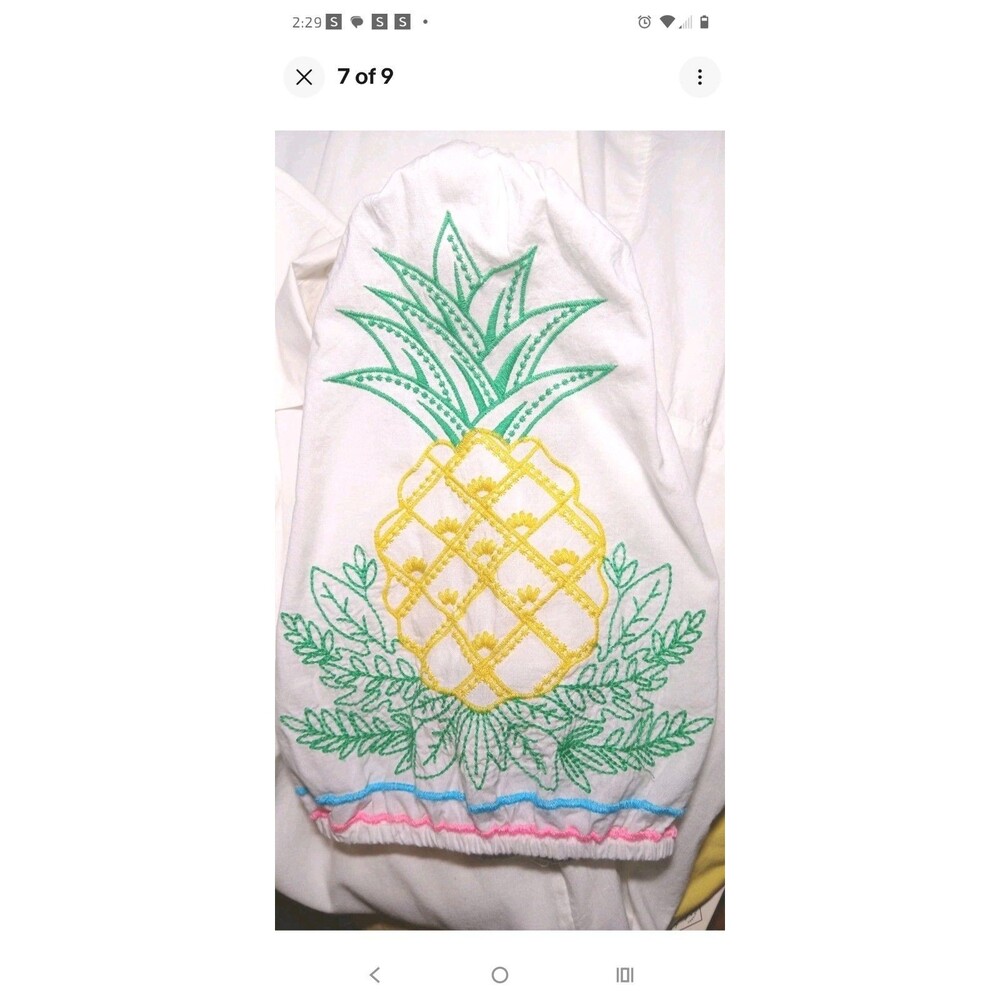 NEW Crown & Ivy Women Plus Sz. 3XL White Dress Embroidered Pineapple Sleeves - Picture 11 of 12